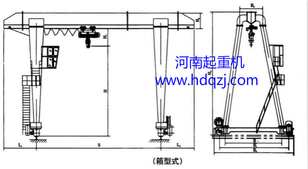 5噸門式起重機圖紙