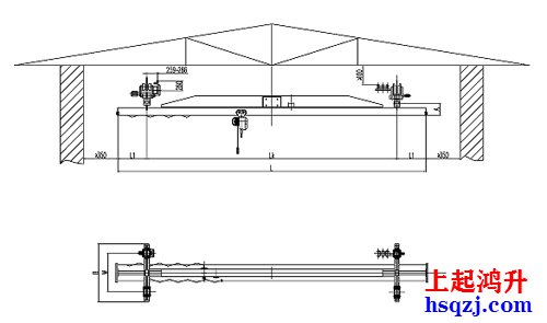 單梁懸掛起重機結構圖及安裝示意圖