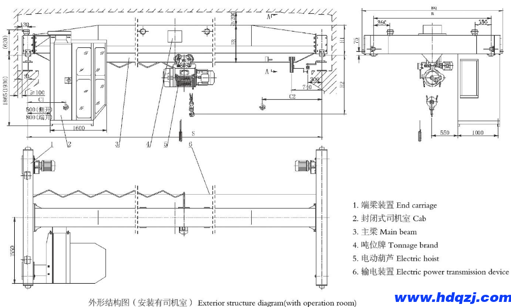 10噸電動單梁起重機參數功率