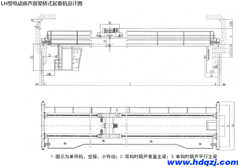 LH型電動葫蘆雙梁橋式起重機